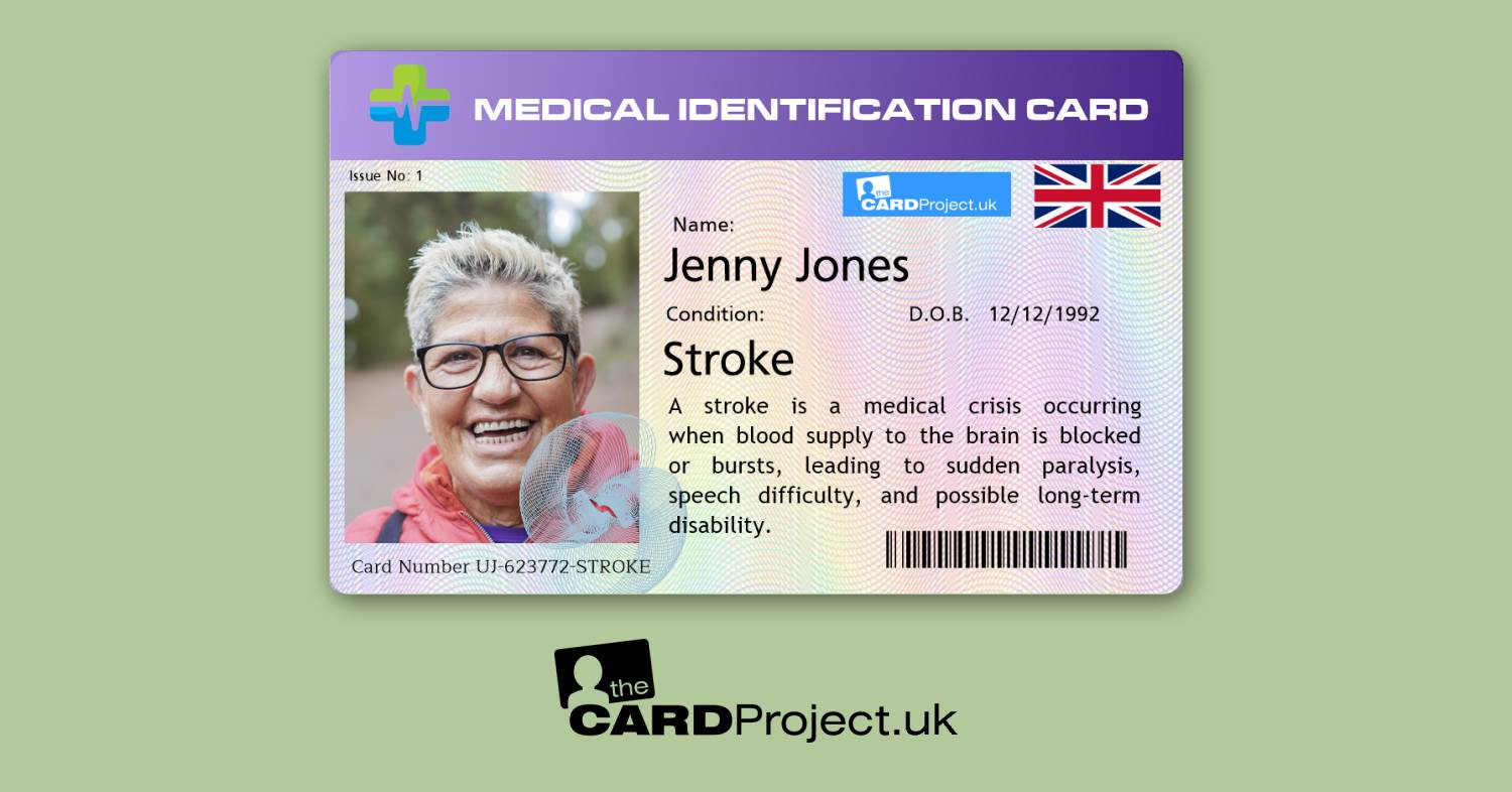 Stroke Premium Photo Medical ID Card  